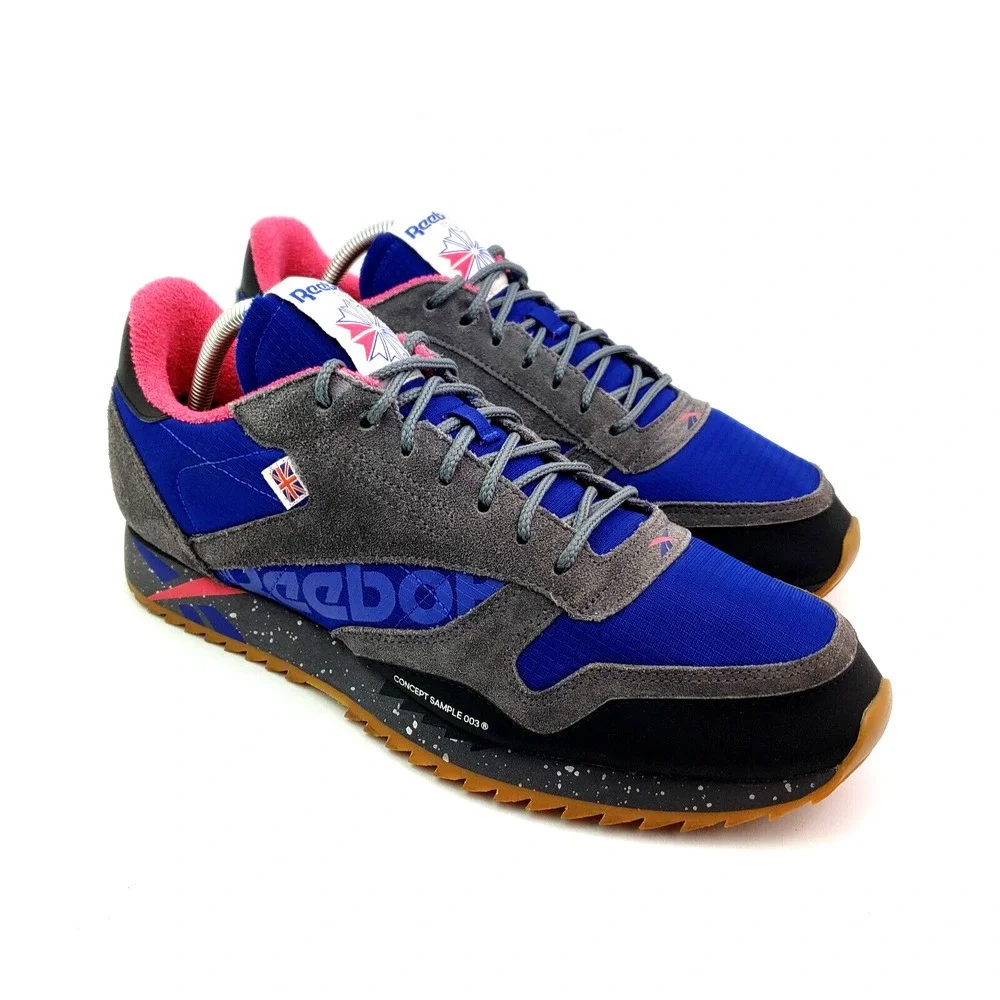Reebok Classic Concept Sample Ripple Mens Size 10.5 Gray Blue Suede Sneaker Shoe